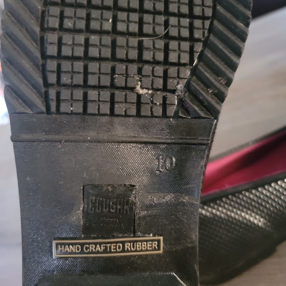 COUGAR RUBY RAIN SHOE black Waterproof rubber upper woman's size 10 cushioned - Picture 8 of 8